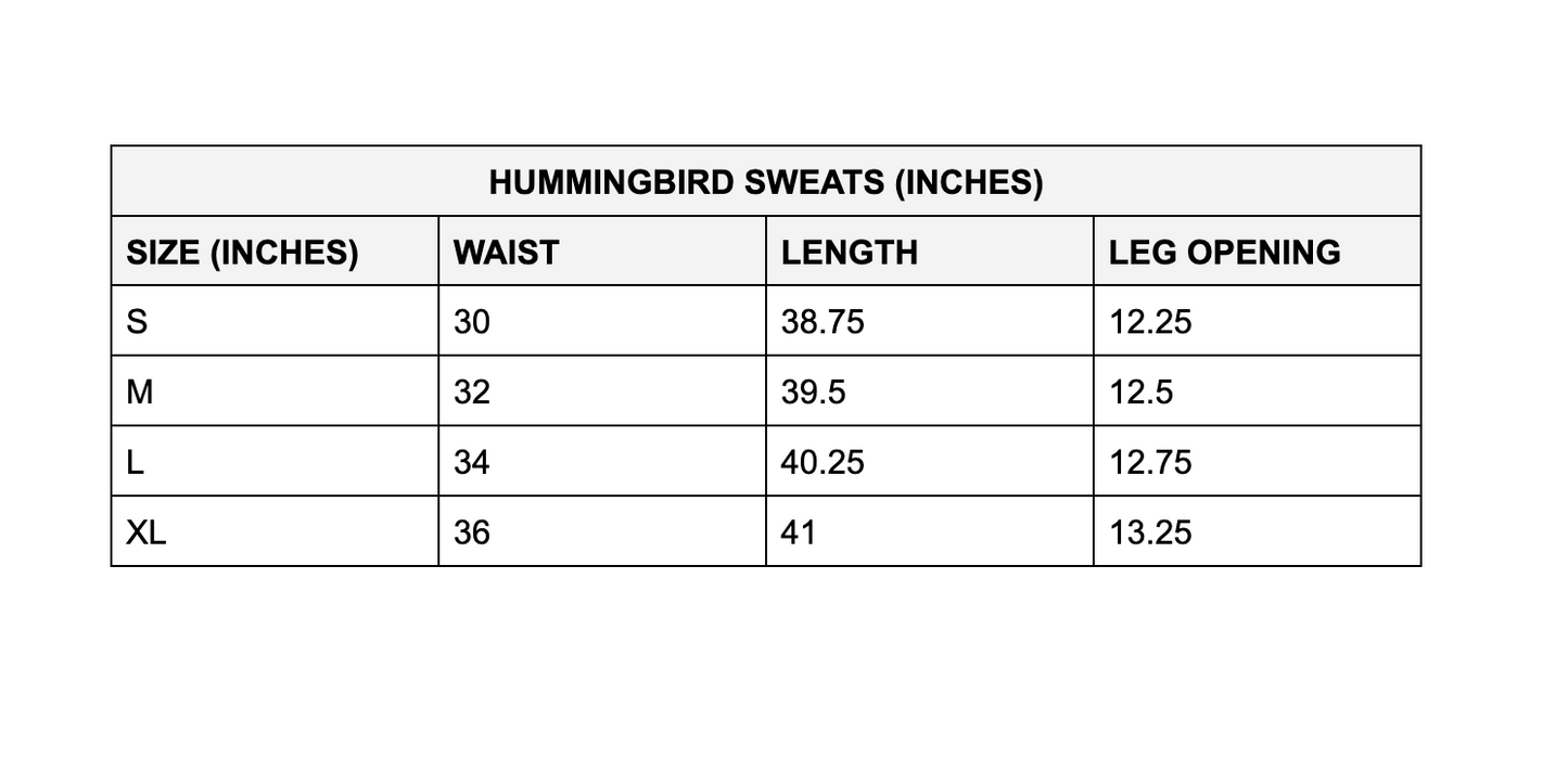 HUMMINGBIRD SWEATS